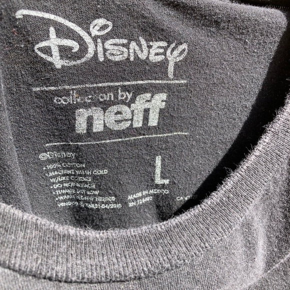 Men's Disney x Neff Black Mickey Mouse Silhouette T-Shirt L Cotton Floral Crew - Picture 10 of 13